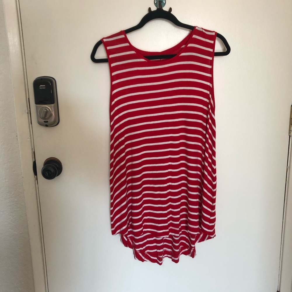 Stretch Striped Flowy Tunic Tank